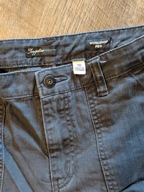 Workshop Peg Black Herringbone Trousers